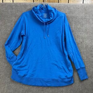 L.L.Bean‎ Blue Supima Cotton Cowl Neck Long Sleeve Tunic Top L-REG
